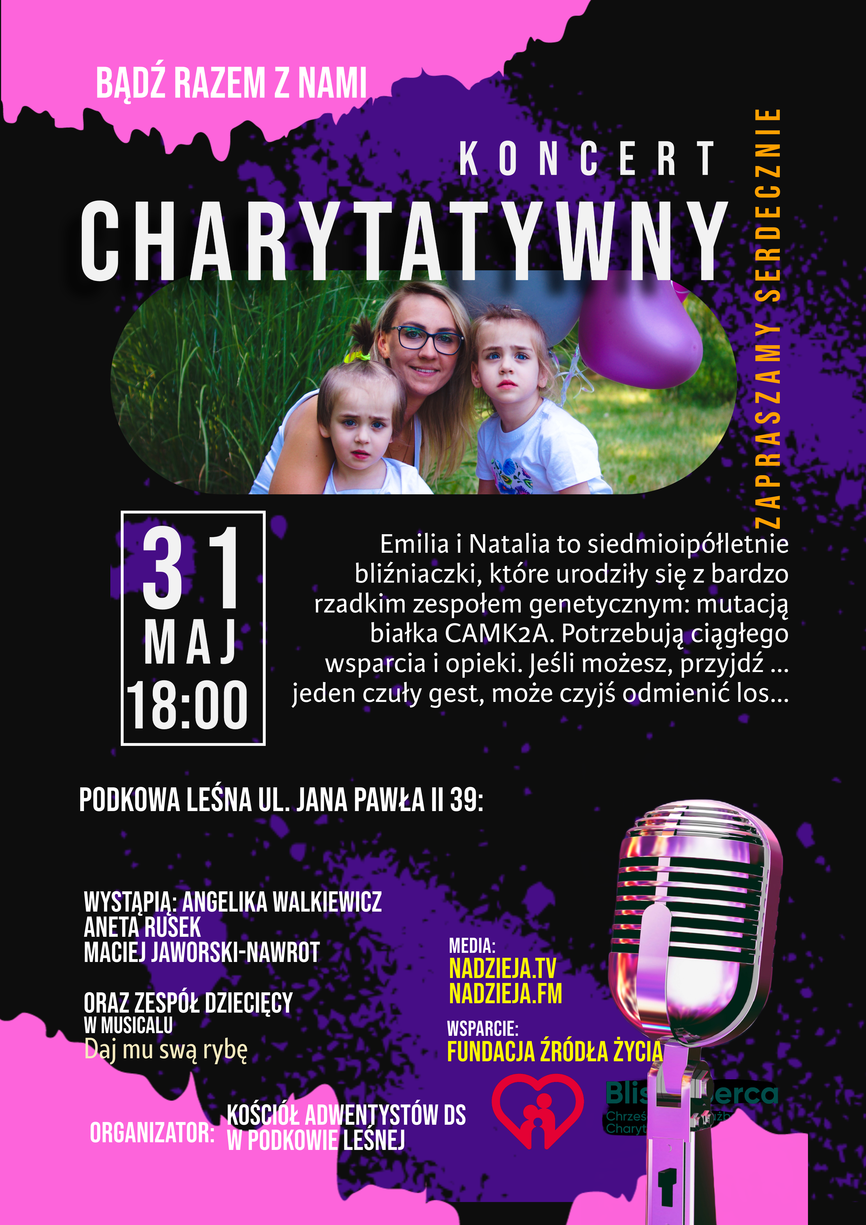 Zapraszamy na koncert dla Emilii i Natali